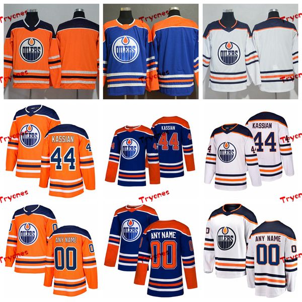 

2019 customize zack kassian edmonton oilers stitched jerseys custom alternate blue shirts #44 zack kassian hockey jerseys s-xxxl, Black;red