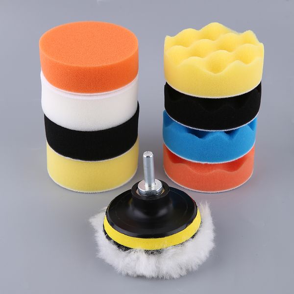 

11pcs/set m10 3/4/5/6 inch automobiles car stylling polishing pad set vehicle cleaning washing polish sponge wheel