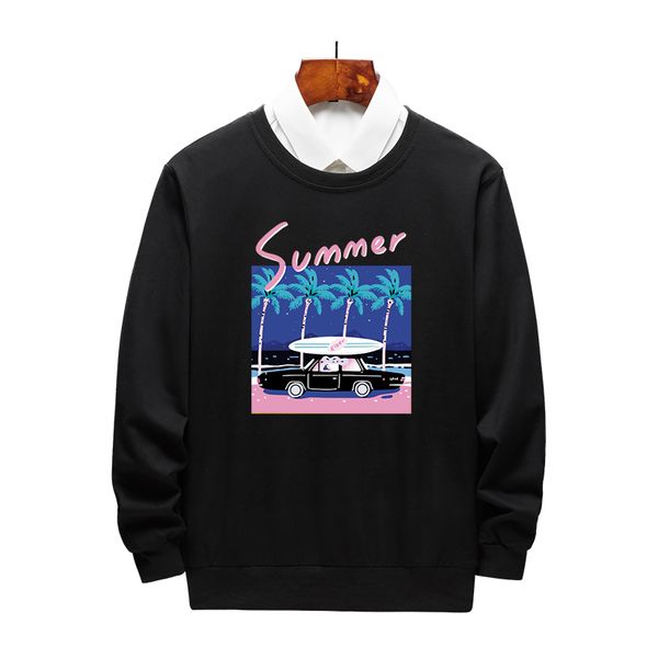 

men women designer sweatshirt fashion trand mens solid color womens cartoon print clothes 2019 new arrival hoodies, Black