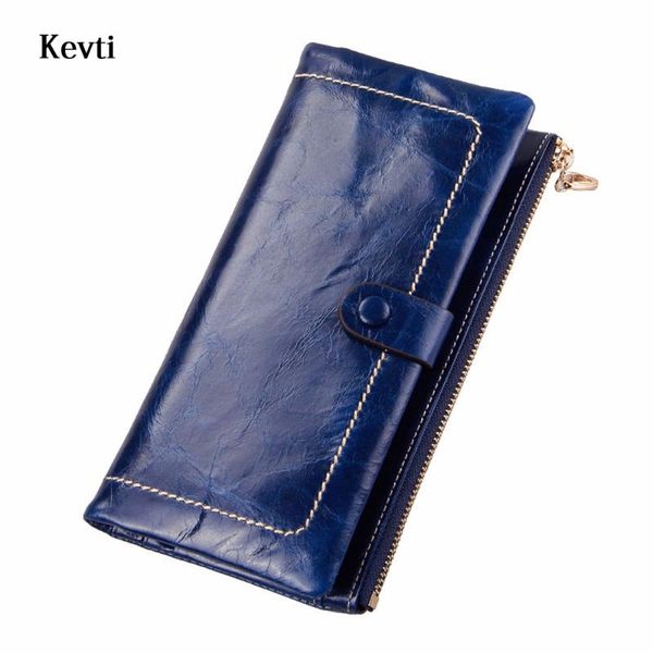 

kevti genuine leather women money clips wallet casual cowhide female money holder ladies purses, Black