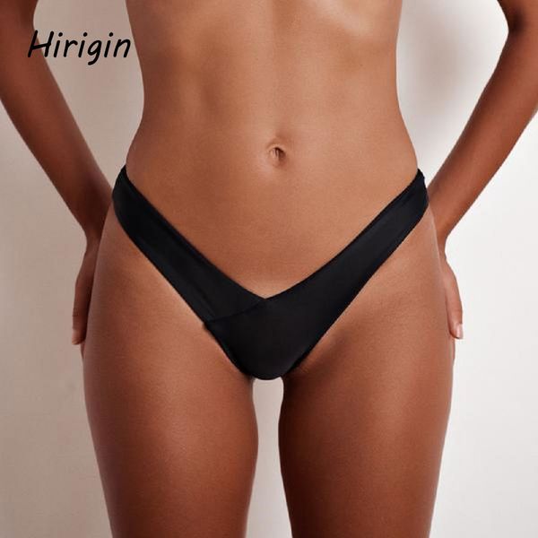 

women bikini thong bottom brazilian v cheeky ruched semi swimwear beachwear