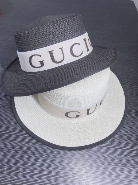 

мужская и женская летняя соломенная соломенная шляпа тур отпуск пляжная шляпа французский британский черный и белый, Blue;gray