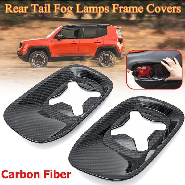 

fog lamp bezel plastic hoods 1 rear carbon black rear tail fog light lamps frame covers for renegade 2015-2017 rame trim