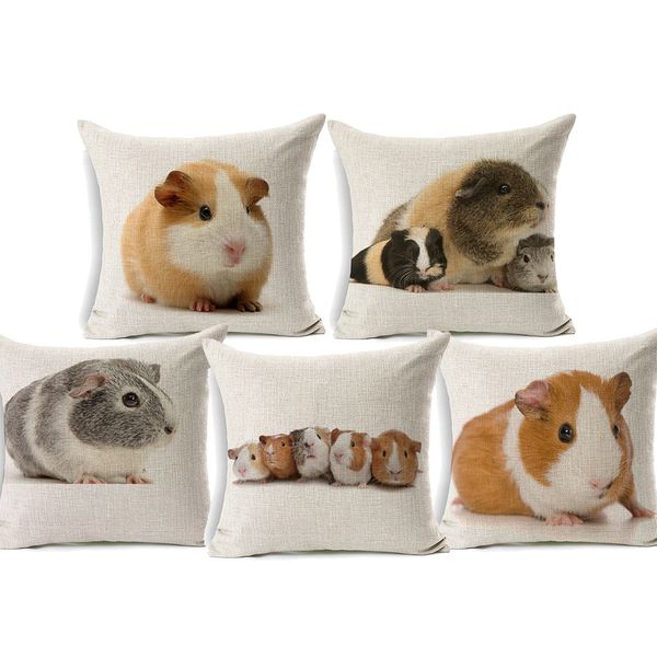 Home Decor Cushions New Linen Cushion Pillowcase Guinea Pig Waist