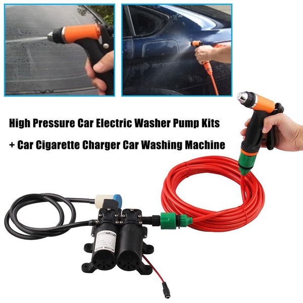 

100w 160psi high pressure car electric washer wash pump 12v automobile washing kit with 6m pressure pipe car cleaning parts