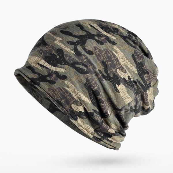

seioum autumn winter summer hat men women tactical army camouflage beanie knitted cotton skullie thermal scarf camo cap