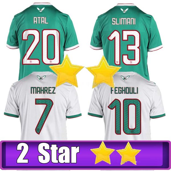 

thailand 2019 algeria soccer jersey africa cup home away afcon mahrez brahimi bounedjah bouazza 19 20 algerie football shirt 2 two stars, Black;yellow