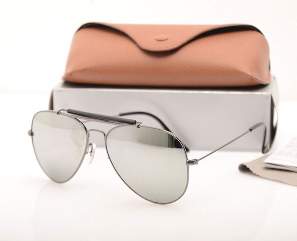 

10pcs glasses glass lens 3029 shooter mens sun glasses pilot brand designer womans sunglasses uv protection sun glasses with cases, White;black