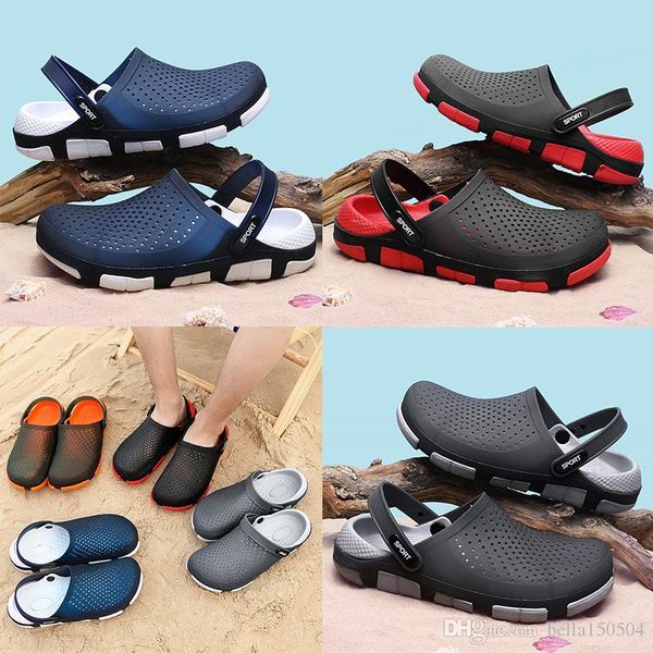 

designer sandals jelly beach shoes men sandals casual shoes slippers beach flip-flops outdoor slippers light weight sandals, Black