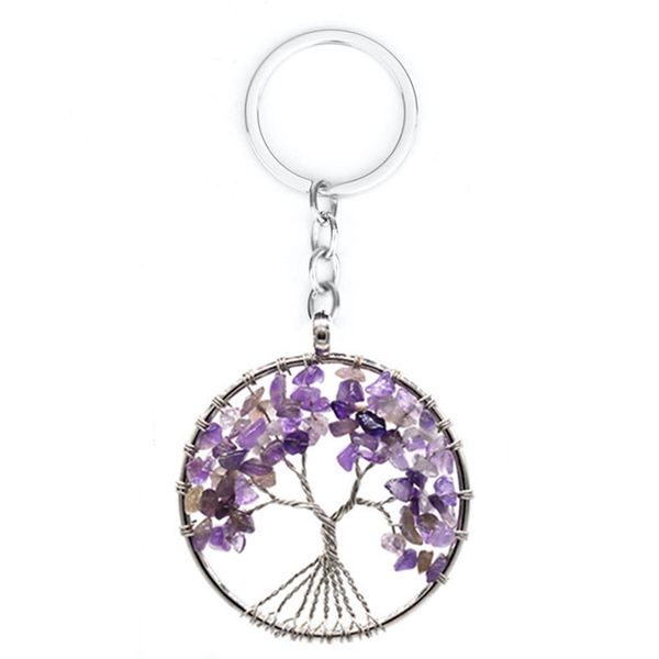 

explosion models colorful retro handmade life tree keychain, Silver