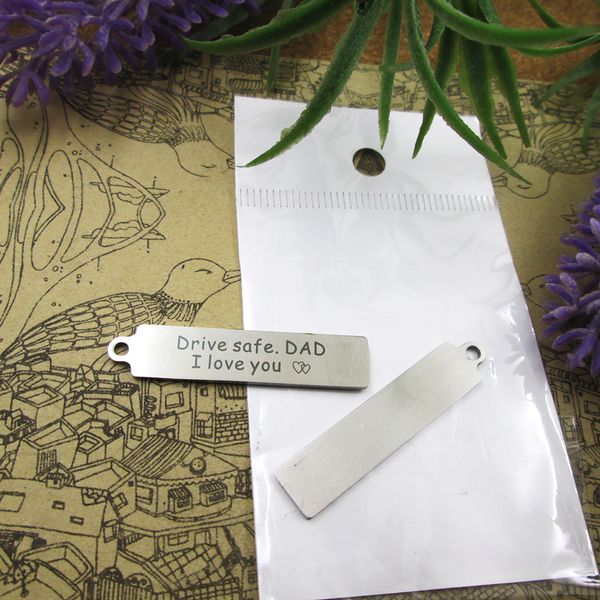 

40pcs--"drive safe dad i love you"stainless steel charms more style for choosing diy charms pendants for necklace, Bronze;silver
