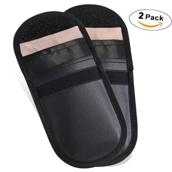 

adeeing 2pcs car key case bag keyless entry fob guard anti-radiation pouch r30