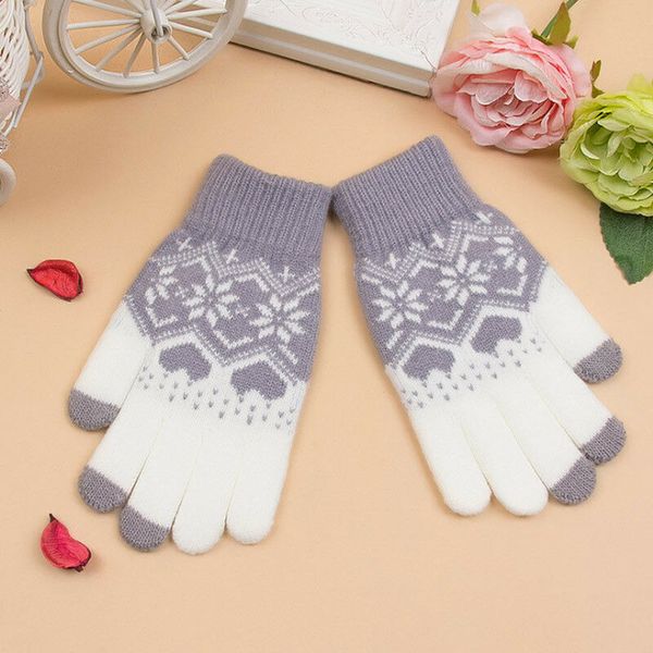 

women men winter touch screen gloves soft texting cap active smart phone knit gloves, Blue;gray