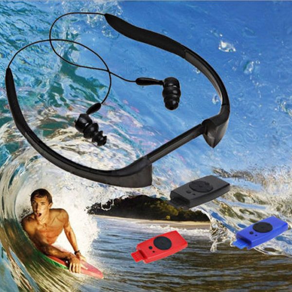 

8gb 4gb ipx8 waterproof earphone mp3 player with fm radio support swimming diving music mp3 player stereo audio headphone mp3