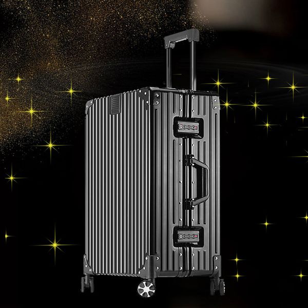 

Luggage trolley trolley female univer al wheel pa word box male in korean ver ion aluminum frame uitca e retro leather box