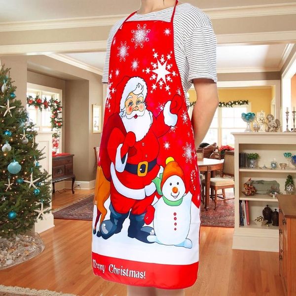 

merry christmas tree santa claus snowman deer kitchen apron bib for home cooking baking restaurant dxaf christmas decorations
