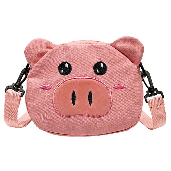 

cute pig canvas bag for girls female shoulder bag cartoon messenger casual crossobdy bags for women sac main femme#z15