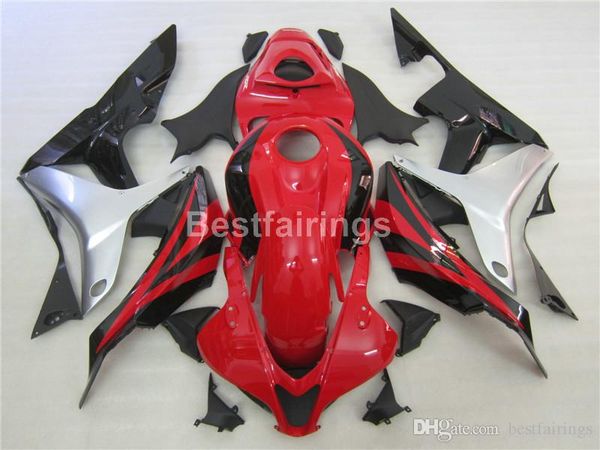

injection molded 100% fit for honda fairings cbr600rr 2007 2008 red silver black fairing kit cbr 600rr 07 08 ll29