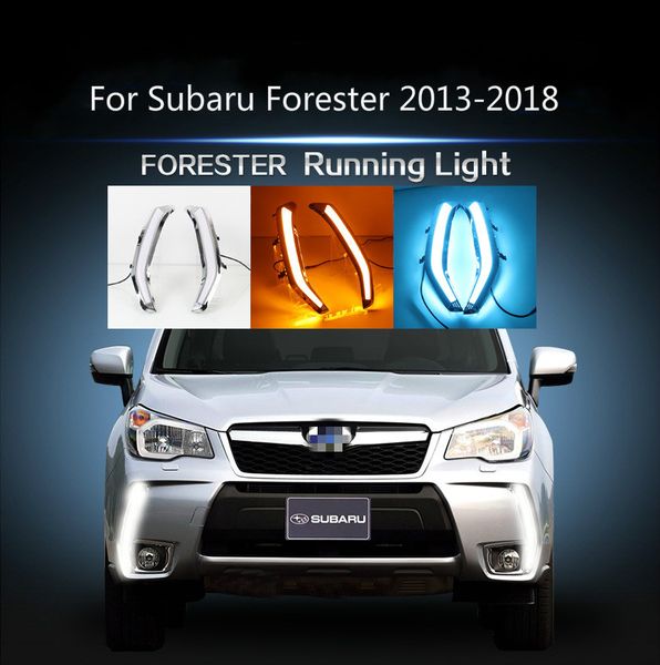 

car flashing 2pcs for forester 2013 2014 2015 2016 2017 2018 car led drl daytime running lights daylight turn signal lamp