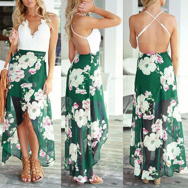 

women dress 2019 summer off shoulder floral print chiffon dress boho style short party beach dresses 2018 new 8703, Black;gray