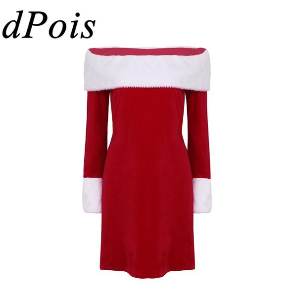

dpois women santa claus cosplay costume halloween christmas snow maiden new year's suit female above knee length dancing dress, Silver