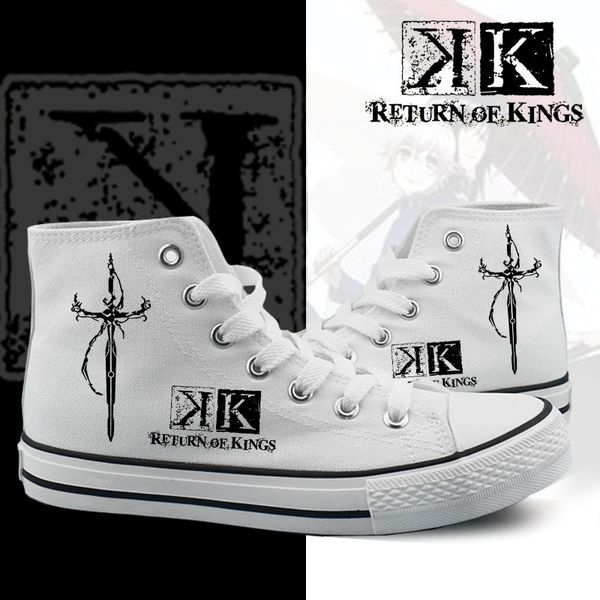 

high-q anime k isana yashiro casual canvas shoes yatogami kuroh neko kukuri student flat bottom duck shoes plimsolls, Black