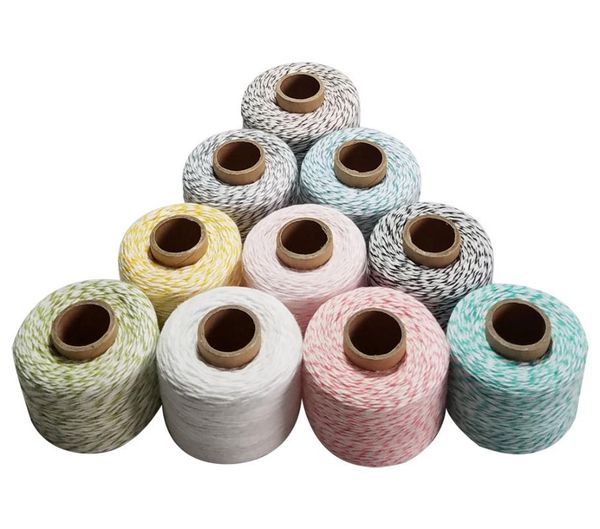 

wholesal 100% cotton rope 150m/roll twine thin cords string thread 10pcs/lot bakers twine cords, Black;white