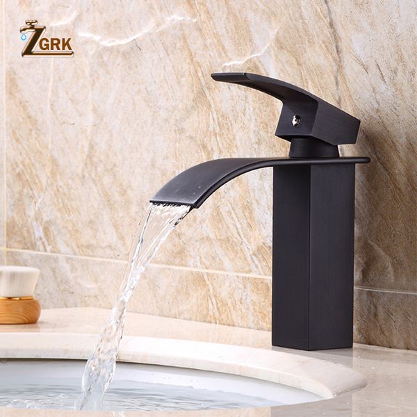 

zgrk basin faucet modern white bathroom faucet waterfall faucets single hole cold and water tap black basin mixer tap