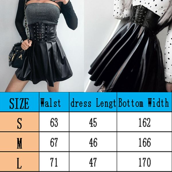 

women's skirts winter bandage leather skirts fashion tight mini pleated skirts harajuku party high waist clubwear hollow, Black