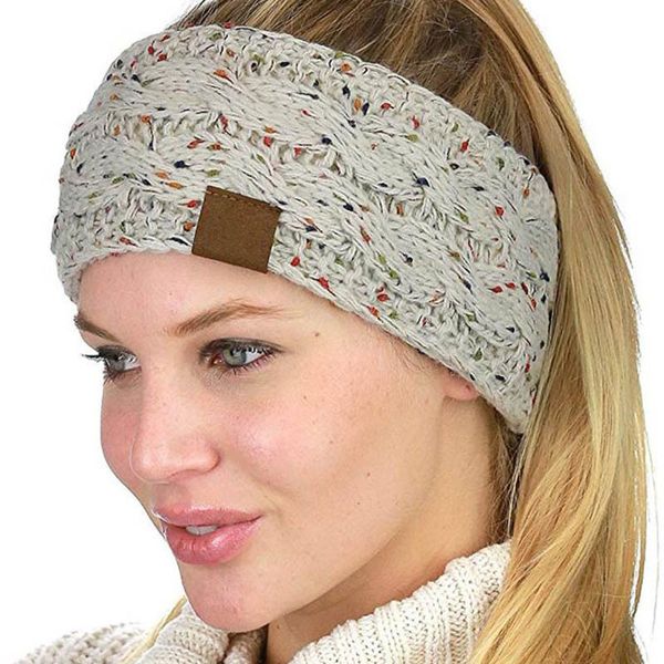 

fashion c-c knitted crochet headband women winter sports headwrap hairband turban ear warmer beanie cap headbands 50pcs, Blue;gray