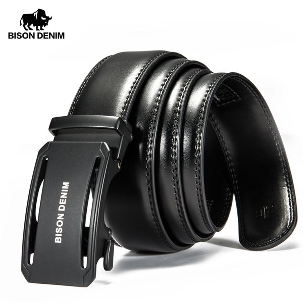 

bison denim genuine leather male belt black luxury strap belts for men cowskin classic fashion pin buckle men belt n71391, Black;brown