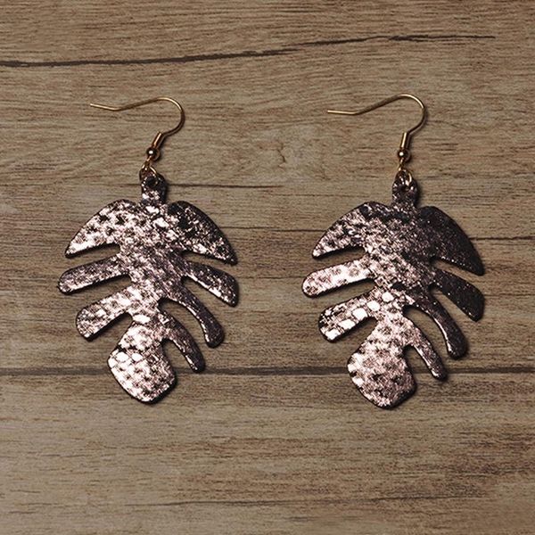 

cpop genuine leather earrings for eomen turtle leaf glitter snakeskin gold green purple cowhide drop earrings fashion jewelry drop shipping, Silver