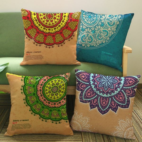 

new bohemia southeast asia thailand outdoor sofa cushions summer beach breathable linen manlada flower print throw pillows