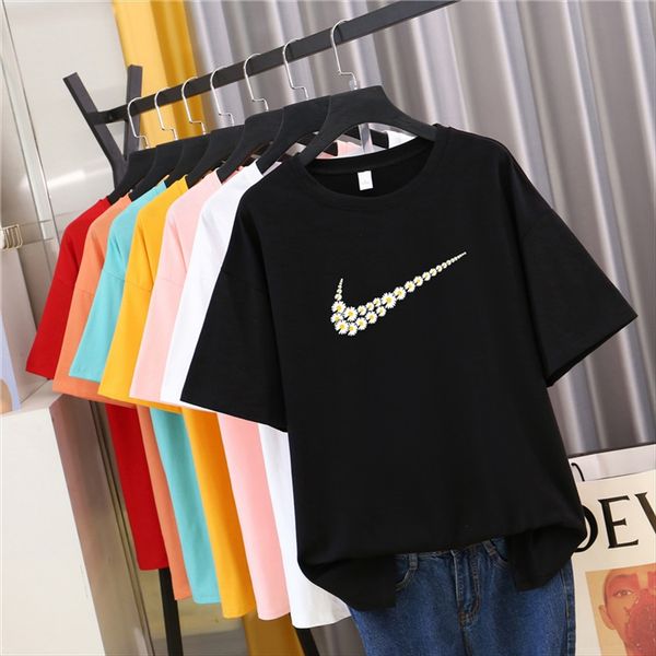 

short-sleeved female plus plus size fat mm200 jin fat sister belly t-shirt base base t-shirt, White