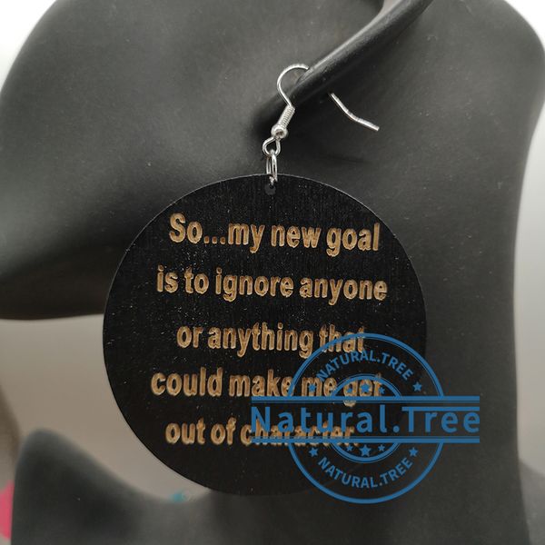 

моя новая цель деревянные серьги, Silver