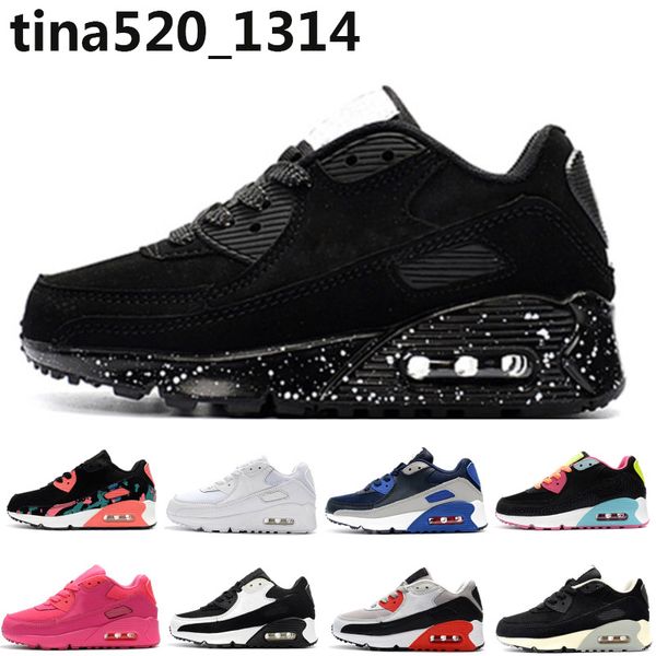 

kids cushion designer shoes for men women sports boys girls classic trainers children outdoor sneakers 28-35, Black