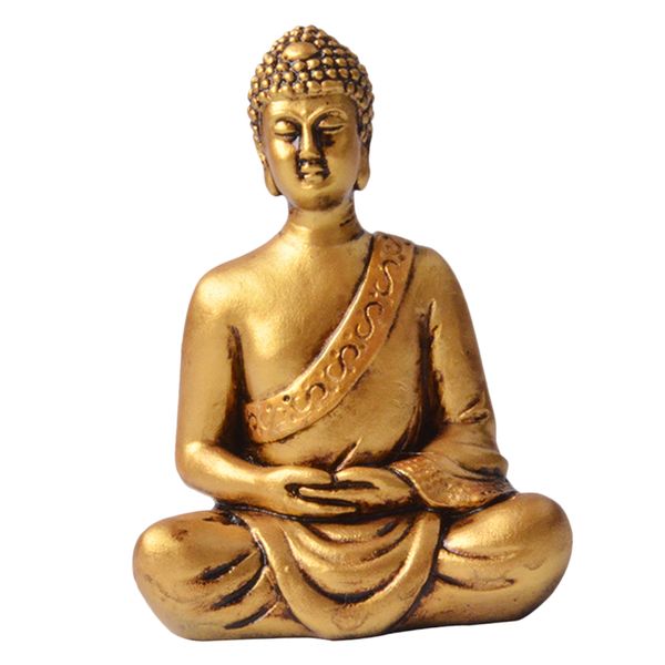 

resin meditation golden figurine for tabledecor