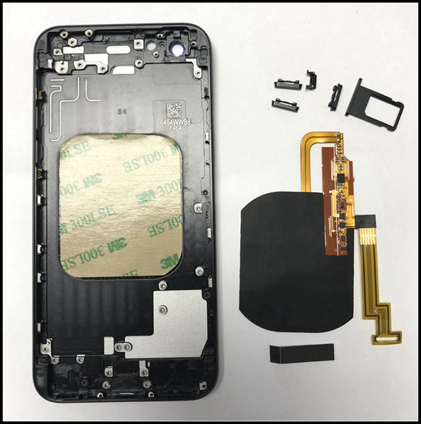 

for iphone 7 7plus wireless charger receiver flex for iphone 8 style glass back metal frame housing replacement for iphone 6g 6s 6plus
