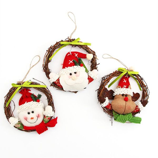 

1 шт рождество венки двери висячие украшения rattan кольцо гирлянды xmas украшения рождество украшение для домашнего декора