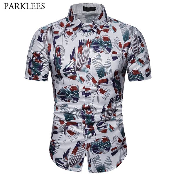 

3d casual floral hawaiian shirt 2019 summer new short sleeve shirt men party wedding beach male camisa social masculina, White;black