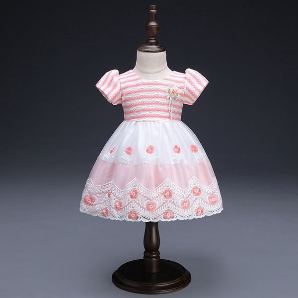 

girl's dresses princess flower girl dress summer tutu wedding birthday party kids for girls cute sweet bow children's costume 9-24, Red;yellow
