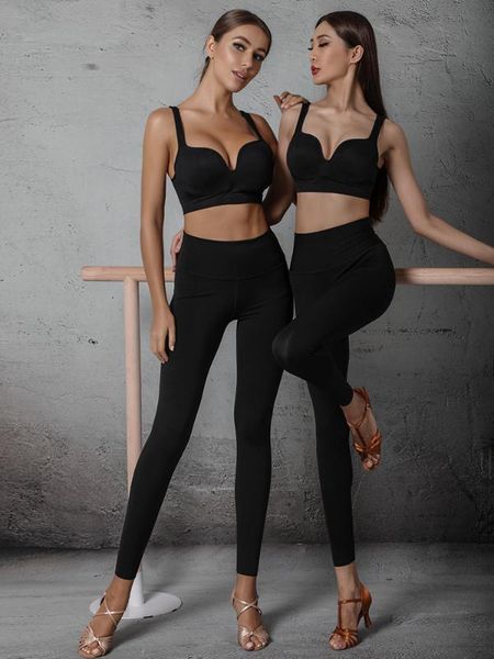 

zymdancestyle baby touch leggings #yrf women latin dance practice wear, Black;red
