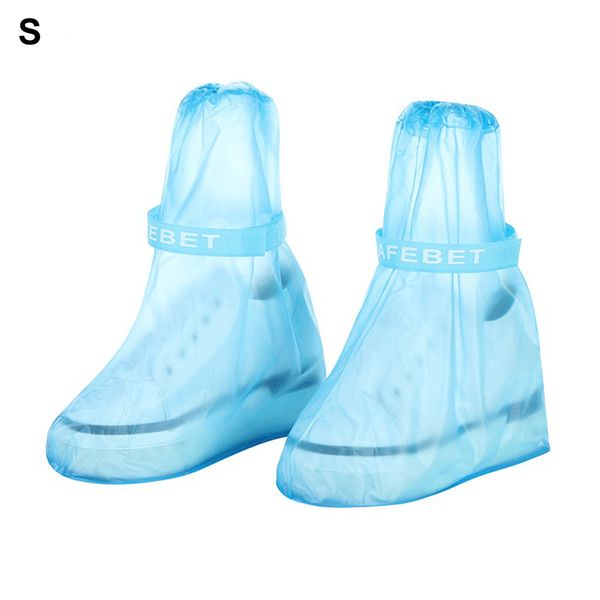 

outdoor rainboots reusable children overshoes non-slip thicken shoe cover waterproof pvc, White;pink
