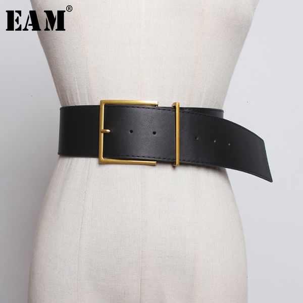 

eam] pu leather black buckle spit long wide belt personality women new fashion tide all-match spring autumn 2020 1m538, Black;brown