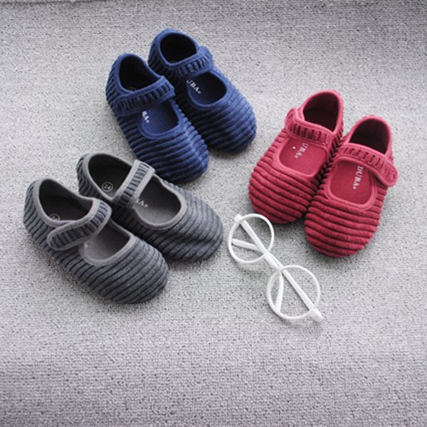 

children's fashion shoes spring autumn cloth shoes kids korean velvet magic paste girls' soft soles princess baby, Black