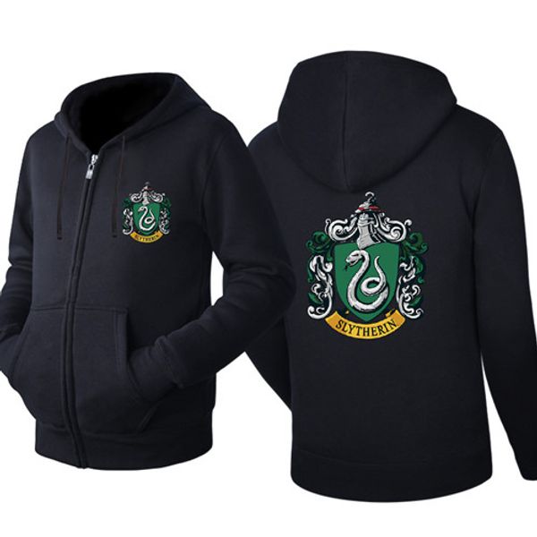 

harry potter hooded cardigan for men zipper comfy spring autumn hoodies long sleeve sweatshirts male jackets tracksuit casual wear clothes, Black