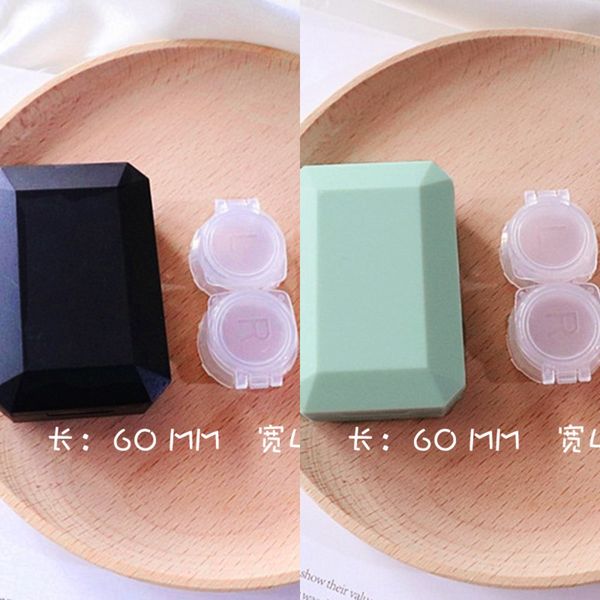 

solid color myopia invisible macaron simple mydriasis portable case glasses case nursing glasses duplex box clip suction rod care box, Blue