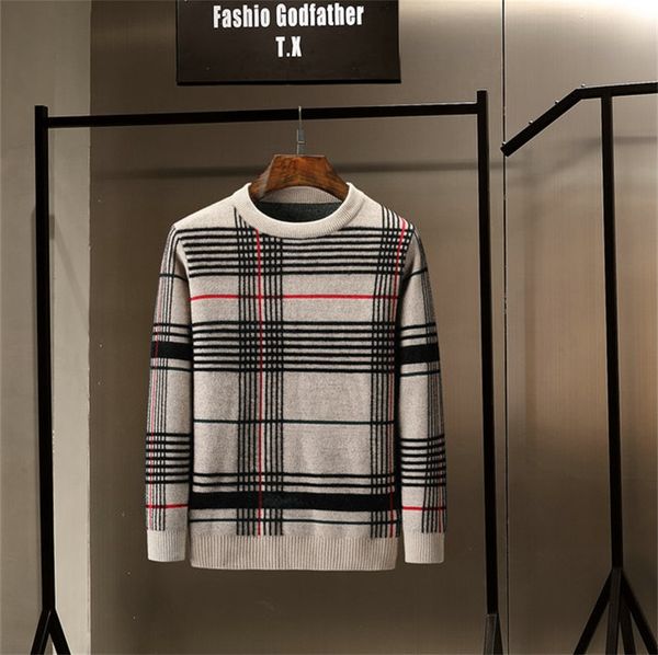 

2019 wool sweater for men autumn/winter slimming pullover for men warm - weather pattern turtleneck cashmere for men christmas sweatern14, White;black