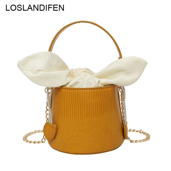 

women bucket bag leather shoulder crossbody bag woman chain drawstring messenger bags fashion solid handbags 6 colors