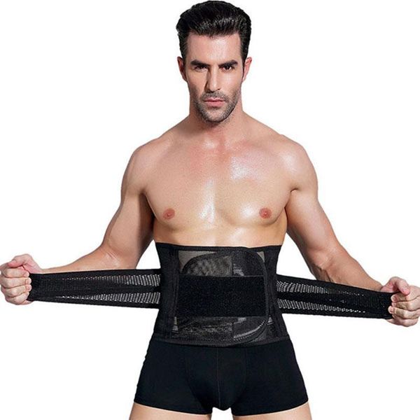 

1 pc adjustable waist support breathable lumbar waist slimming belt exercise weightlifting shaper fitness corset for men, Black;gray